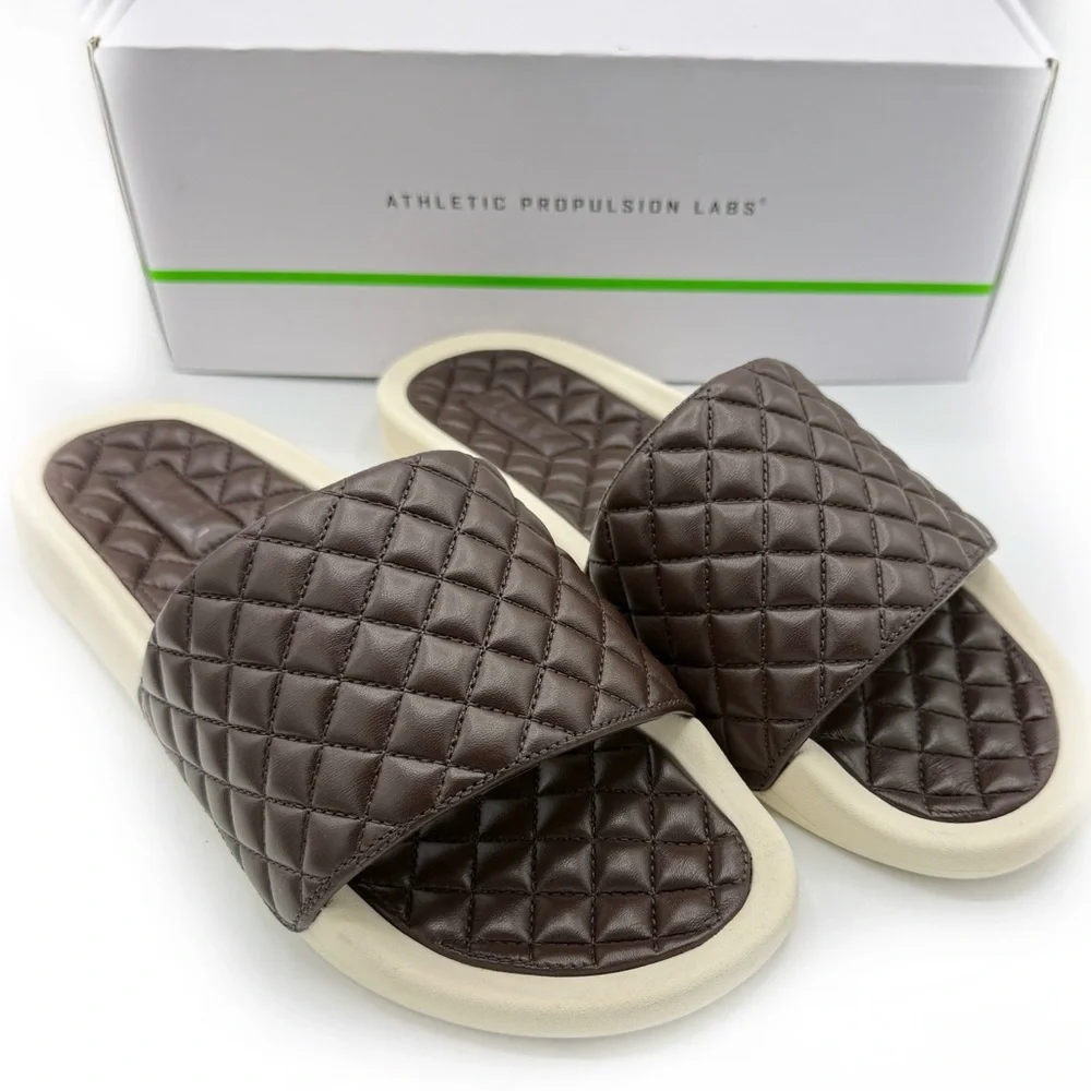 APL Lusso Slide Chocolate Leather/Cream Men's Size 9 Women's Size 10.5 EU 42 NEW